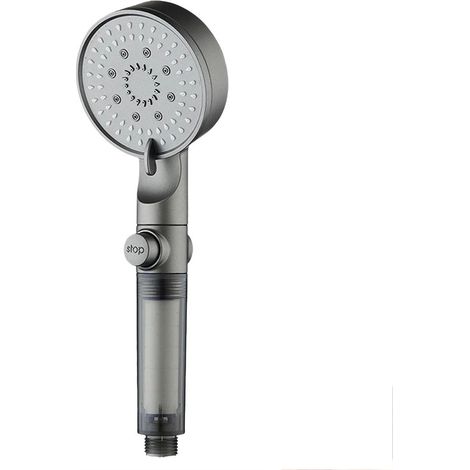 Pommeau douche haute pression filtré 5 modes avec lavage puissant, interrupteur une touche (1/5)