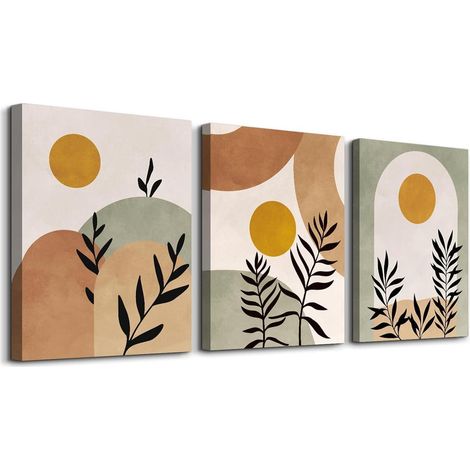Wandbilder Boho Abstract Blätter Morgensonne 40L x 30B cm (1/5)
