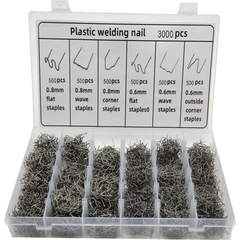 3000 Stück rostfreie Schweißnägel für Automobil-Stoßstangen, vorgewelltes Standard-Reparaturzubehör, im Karton verpackt/3000 Stück, im Karton verpackt/3000 Stück (1/4)