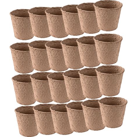 Anzucht-Töpfe Frühbeet Pflanztöpfe rund Topf-Ø 6 cm 24 Stück Set Holzfaser