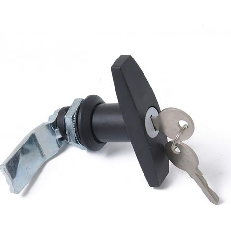 1 cerradura con manija en T con llave, pestillo de puerta de remolque de aleación de aluminio, cerradura con manija en T, cerradura universal con manija en T para remolques, campistas, negro