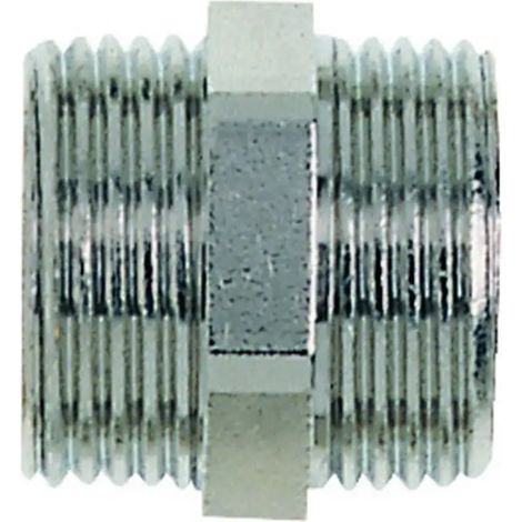 HEIMEIER Mamelon double laiton nickelé, G 3/4 x G 3/4 filetage extérieur, 1321-03.081