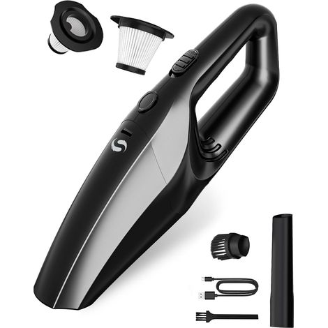 Aspirateur à Main, Aspirateur Voiture Puissant sans Fil avec Filtre HEPA Lavable et Accessoires Multifonctions, Aspirateur de Table Rechargeable pour Voiture, Maison et Poils d’Animaux (1/5)