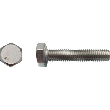 10 Vis Métaux Tête Hexagonale F/Total 33 x 70 mm - DIN 933 - Inox A4 - D-Work