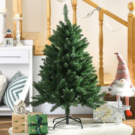Sapin de Noël artificiel 305 branches avec pied croix acier amovible Ø 85 x 120H cm vert (1/5)