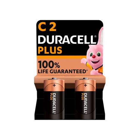 Pila alkalina Duracell plus power c - lr14 1.5v blíster 2 unid ø26.2x50mm