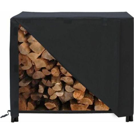 pair Support à bois de chauffage 48x24x42 pouces, couvercle anti-poussière pour cheminée extérieure de grande capacité, étanche 210D (1/5)