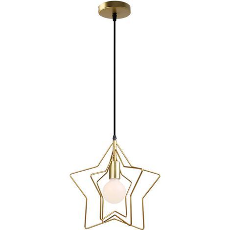 Suspension Éclairage Industriel Lumière Antique Métal 3 étoile, Lustre abat-jour Lampe de Plafond E27 pour Salon Cuisine Salle à Manger (1/4)