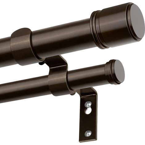 Double Tringle a Rideaux 167-305cm, Tringle Rideau Extensible Bronze (1/5)