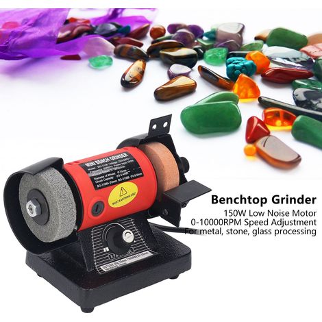 150-W-Tischschleifmaschine, elektrisch, zum Polieren, Schleifen und Gravieren, mit Welle, 220–230 V, 0–10000 U/min, EU-Stecker (1/5)