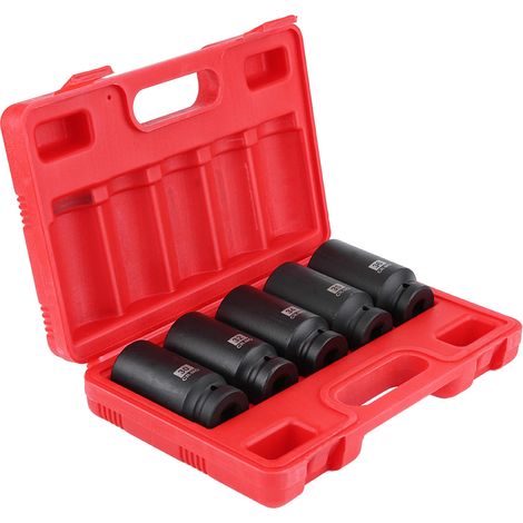 5-teiliges 1/2"-Zoll-Antriebs-Sechskant-Steckschlüssel-Set für Radnabenmuttern, Werkstattwerkzeug, 30 mm, 32 mm, 34 mm, 35 mm, 36 mm (1/5)