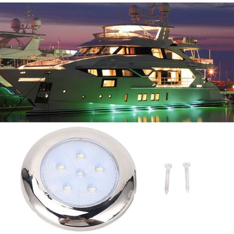 12V LED-Bootskabinenleuchte/Wohnmobil-Deckenleuchte aus Edelstahl 316 (Weiß + Blaues Licht) (IH-BL-D72) (1/5)