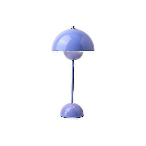 Lampe de table en fer forgé en forme de pot de fleurs, lampe de chevet pour chambre ou salon, culot E27 (bleu) (1/4)