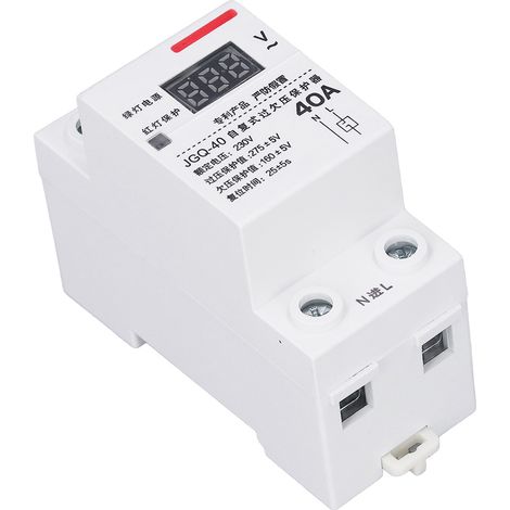 DIN-Schienen-Überspannungsschutzgerät mit Selbstwiederherstellung, Spannungsschutzgerät mit Anzeige und Display, 40 A, 230 V (1/5)