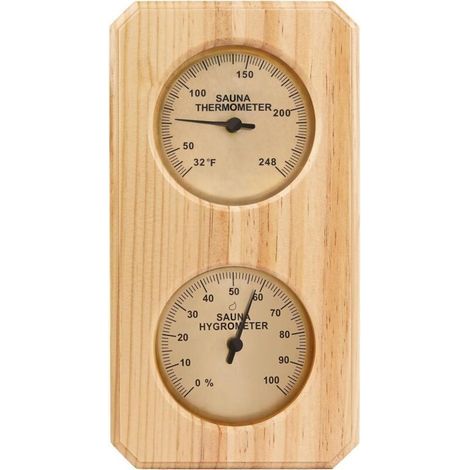 Saunathermometer und Hygrometer Later 2 in 1. Vertikale Anzeige. Misst Temperatur und Luftfeuchtigkeit in der Sauna.