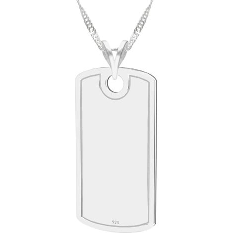 Collier médaillon en argent avec plaque militaire, argent 925 (1/5)