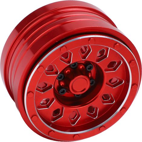 Moyeu de roue RC 2,9 pouces en aluminium pour Jeep JLU Wrangler 1/6 RC Crawler (rouge) (1/5)