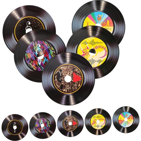 10 Décorations murales vintage en disques vinyle pour la maison et l'hôtel (1/5)