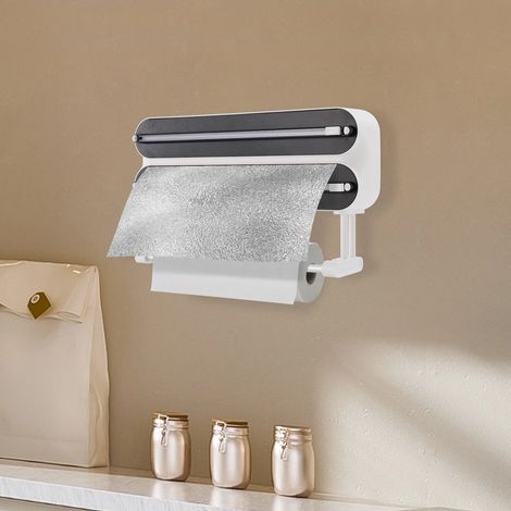 3 in 1 Wandschneider, Küchenrollenhalter, Frischfilm, Aluminiumfolie und Papiertücher, 37,221,3 cm