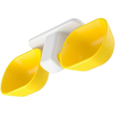Gamelle double murale pour chats et chiens, en acier inoxydable robuste et facile à nettoyer. (1/5)