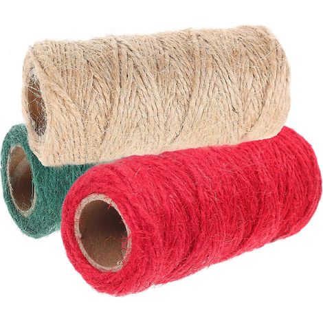 Ficelle de jute pour jardin, décoration de Noël, 3 rouleaux multicolores (1/5)