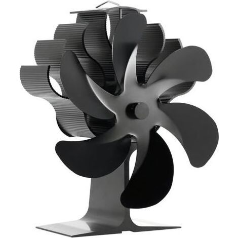Ventilateur pour poêle à bois à 6 pales, ventilateur de chauffage pour poêle à bois, accessoires pour poêle à bois, fonctionnement silencieux, circulation d'air chaud pour grandes pièces (1/5)