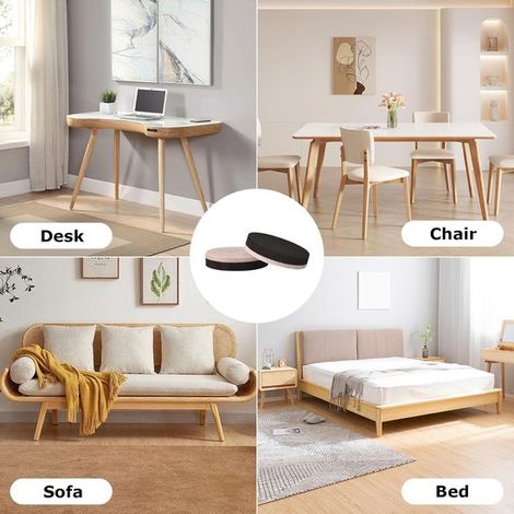 Elevadores de muebles，16 piezas，Juego de elevadores de muebles，Patas de muebles ajustables，Posavasos para muebles，Fieltro para muebles (1/4)