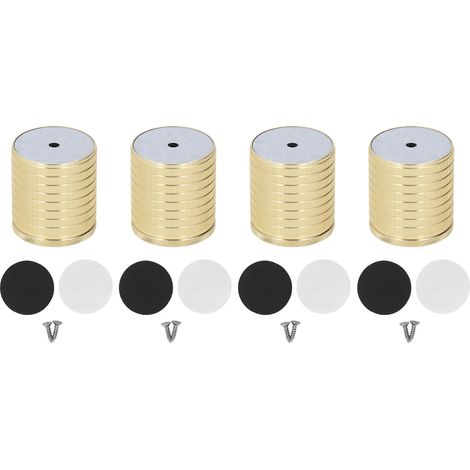 [Rehausseur de meuble] Surélévateur de lit ajustable 43-75mm en alliage d'aluminium, forte capacité de charge 50-500kg, 4 pièces, doré, avec coussins anti-glisse (1/5)