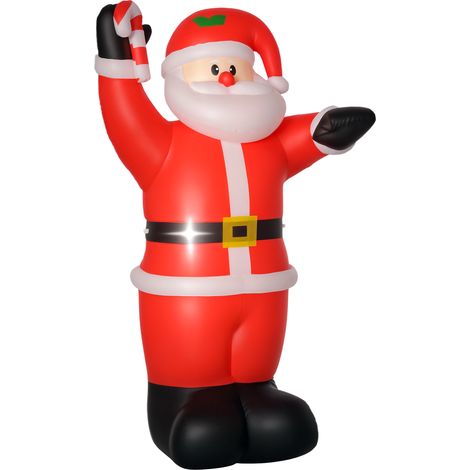 HOMCOM Inflatable Christmas Santa Claus Air Blown Decoration Yard for Lawn (1/5)