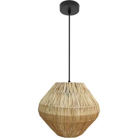 Colgante Nael 1xe27 Negro/natural Regx30x30cm Vegetal Marino