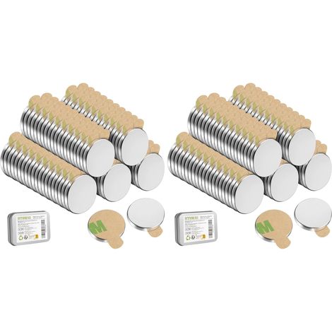 100 Pièces Aimants adhésifs 8x1mm, Aimants Néodyme Puissants,Mini Aimant Autocollant Puissant Rond, pour Tableau Magnétique, Tableau Blanc, Réfrigérateur, Artisanat, Photos (Lot de 2) (1/5)
