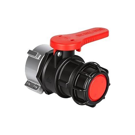 IBC Adapter 60mm to 75mm IBC Ball Valve IBC Tank Accessory Stop Valve Drain Valve for IBC Container Water Tank Rain Tank (DN50) (1/5)