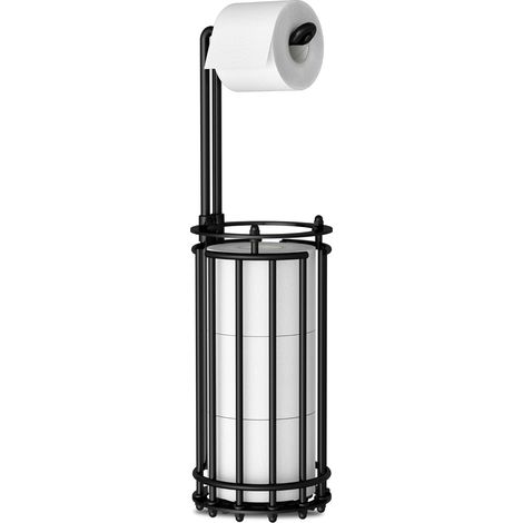 Porte Papier Toilette sur Pied, Porte-Rouleau, för Cuisine, Convient pour Les WC et salles de Bain, 4 Rouleaux de réserve (1/5)
