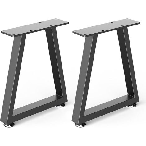 2er-Pack – Metall-Möbelbeine – T-förmige Tischstützen – Verstellbar und rutschfest für Schreibtische und Couchtische – Schwarz – 30 x 41,5 cm (1/5)