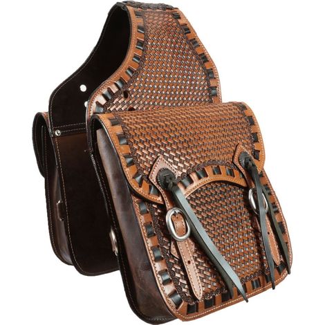 MARRONE - Bisaccia in cuoio con lavorazione basket modello Silver Horse Yuki