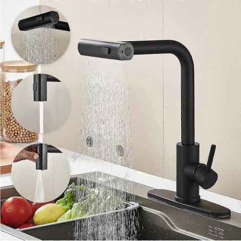 Robinet monocommande gris pour évier de cuisine commerciale, modèle GSL, en acier inoxydable.-AquaForge (1/5)