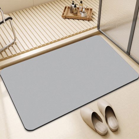 Tapis De Bain En Pierre Diatomée - Absorbant Rapide Non Glissant - Pour Salle De Bain Douche Baignoire - 40 X 60 Cm - Vert (1/5)