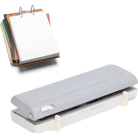 Der graue 9173 6-Loch-Locher verfügt über einen einstellbaren Lochabstand und eignet sich für Notizbücher der Formate A4/A5/B5/A6/A7, Scrapbooking-Alben usw. (1/5)