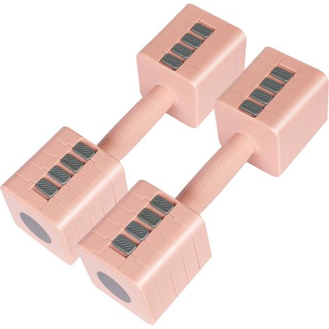 Centra Pair Adjustable Dumbbells Set 2.8KG-10KG Metal Weight Block Home Gym Pink