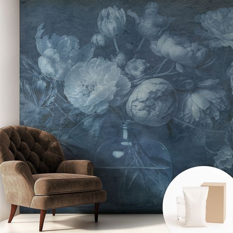 Papier peint intissé décoratif pour salon chambre et cuisine Facile à poser avec colle Composition florale 250x250 cm (1/5)