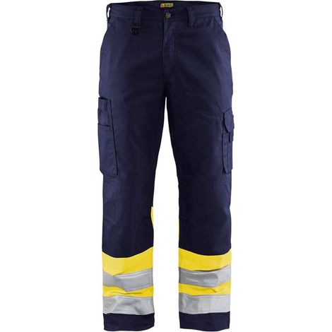 Pantalon haute visibilité multipoche Blaklader classe 1 Marine / Jaune 46 (1/5)