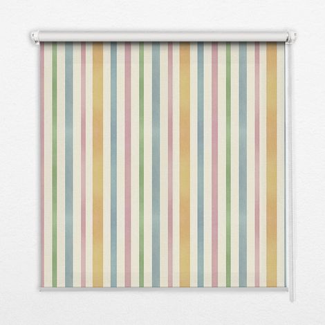 Innenrollo Fensterrollo - Rollo ohne Bohren - Sichtschutzrollo - Lichtdurchlässiges Rollo - Rechteckiges - Rollo - (100 cm x 140 cm) - Bunte vertikale Streifen