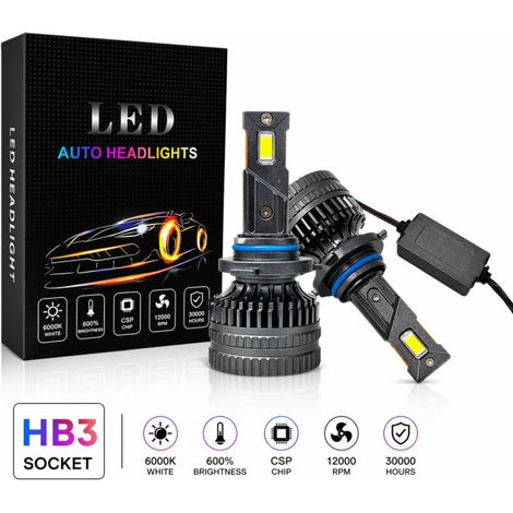 LED-Lampen-Set HB3 – 12V–24V 60W 6500 lm 6000K CANBUS, fehlerfrei (ohne Fehlermeldungen)