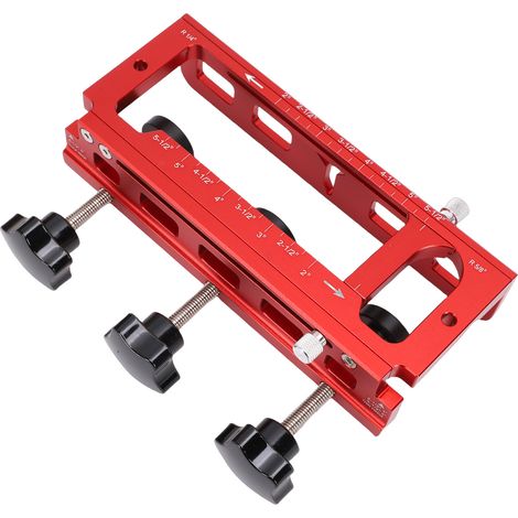 Gabarit de charnière de porte en alliage d'aluminium, kit de gabarit pour défonceuse, gabarit de mortaise réglable pour charnières de 2,5 à 5 pouces (1/5)
