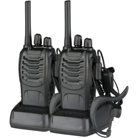 Talkie-walkie Baofeng BF-88E - Fréquences PMR européennes - Communication extérieure sans fil - Set double avec écouteurs et câble USB - Idéal pour activités en plein air (1/4)