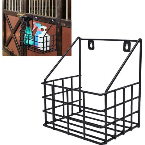 Panier Organisateur Mur Équitation [Large] HangBasket Métal Noir Rustproof Taille 23.5cm pour Pièces De Soin (1/5)