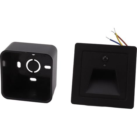 Ortviai LED Intégré pour Marche d'Escalier en Aluminium IP65 3 W avec Capteur de Mouvement et Crépusculaire – 86 x 86 mm