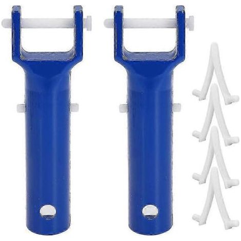 2-teiliger Pool-Staubsaugergriff mit 4 Schmetterlings-V-Clips und Stiften, kompatibel mit Pool- und Spa-Staubsaugern. (1/5)