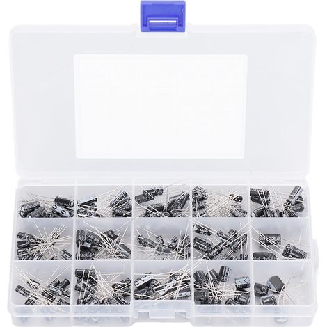 Kit assortiment 15 valeurs 215 pièces condensateur électrolytique aluminium 0.1uF‑330uF pour radio TV