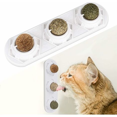Juguetes de hierba gatera, bolas de hierba gatera comestibles, hierba gatera segura y saludable, juguetes de caza para gatos, limpieza dental, protección estomacal. (1/5)